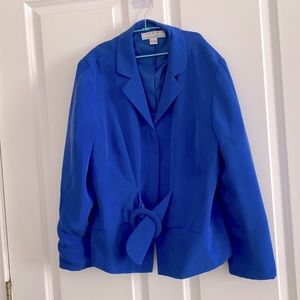 SHOMI Womens Blue Violet 100% Silk Blazer